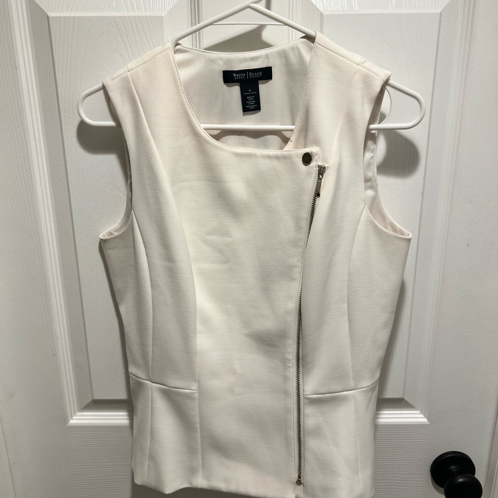 White House Black Market Ivory Sleeveless Blouse